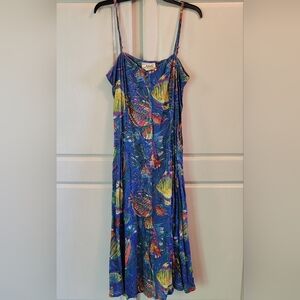 Vintage Adini “Under the Sea” Maxi Dress – Boho 70s Oceanic Print